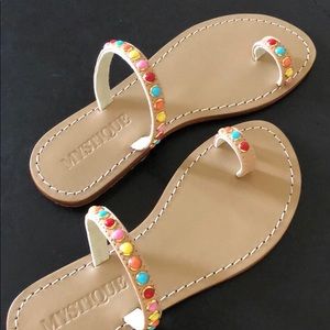 MYSTIQUE stones toe ring sandals size 5